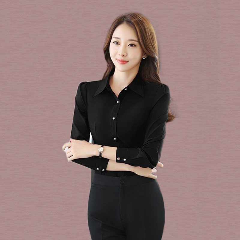 赤長袖シャツ女性春秋の新韓国痩身フォーマル職業 OL シャツ - Women'S Formal Wear Suits のレビューと価格