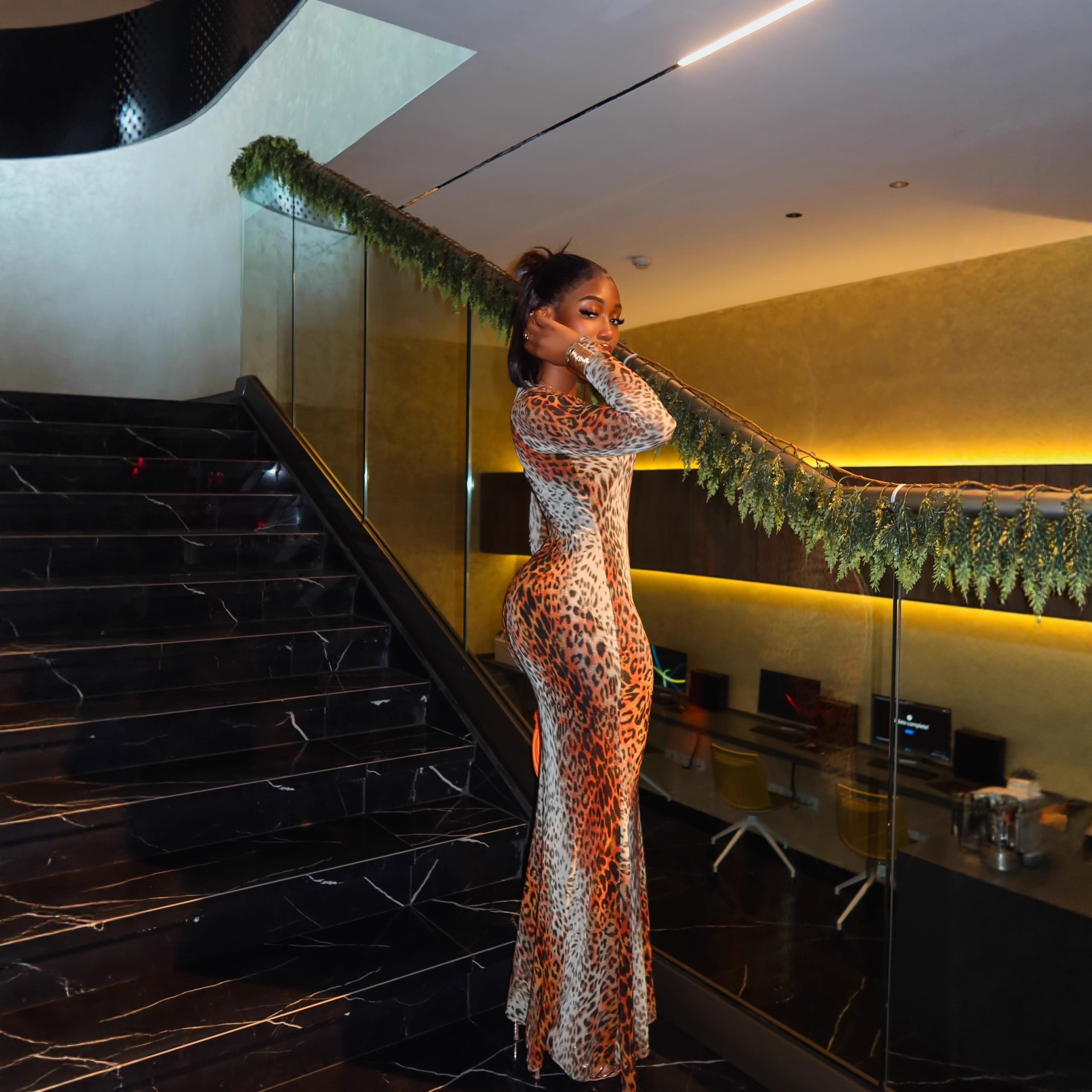 ロングドレス女性ドレスヒョウ柄 Vestidos Y2k ス - Wrap Dress Work のレビューと価格