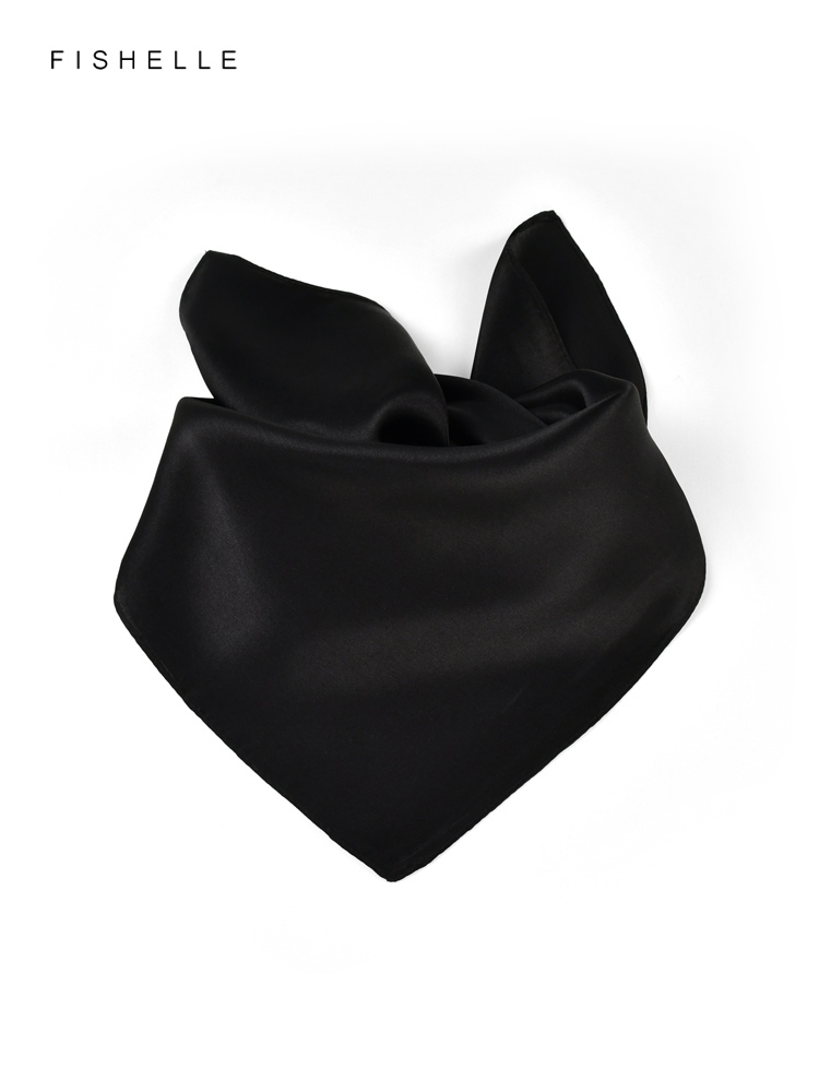女性用シルクスカーフ,無地のブラック,女性用スカーフ,小さな - Scarf Silk Neck のレビューと価格