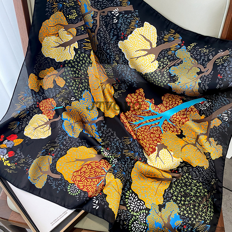 70 × 70 センチメートル女性スカーフシルク感ヘアネック - Scarf Silk Neck のレビューと価格