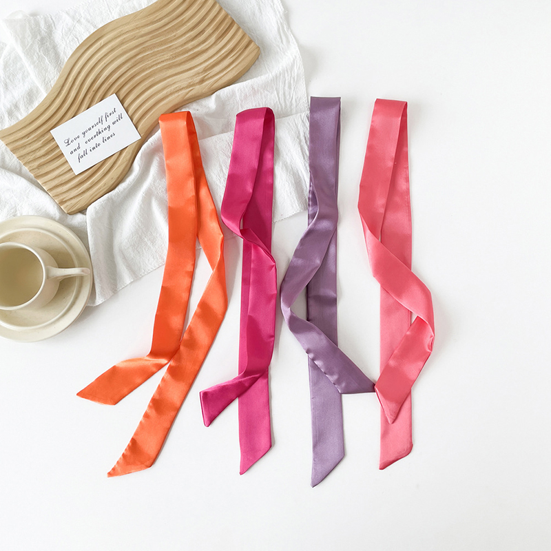 4 × 100 センチメートルサテンシルク狭いスカーフネッカ - Scarf Silk Neck のレビューと価格
