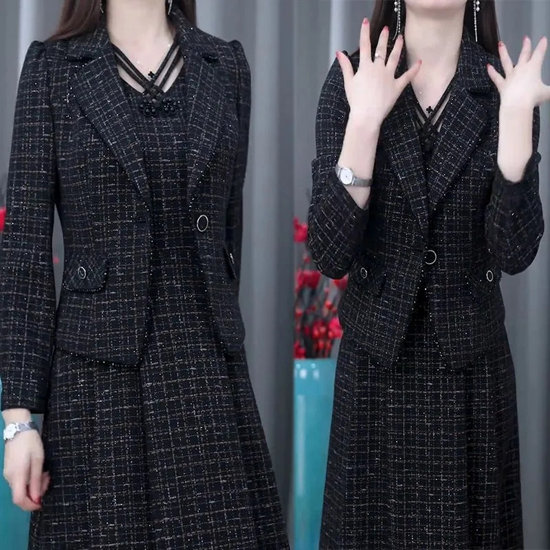 女性のためのエレガントなハイエンドのブレザーとロングドレス, - Women Formal Wear Set のレビューと価格