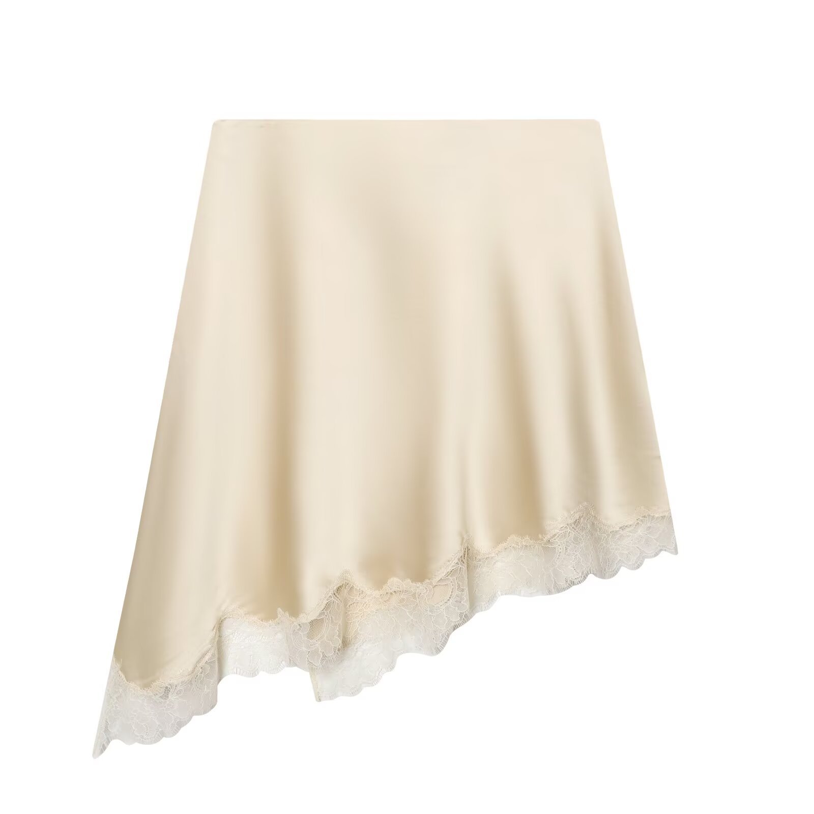 レディース エレガント サテン レースヘムスカート ベージュ - Women Formal Wear With Skirt のレビューと価格