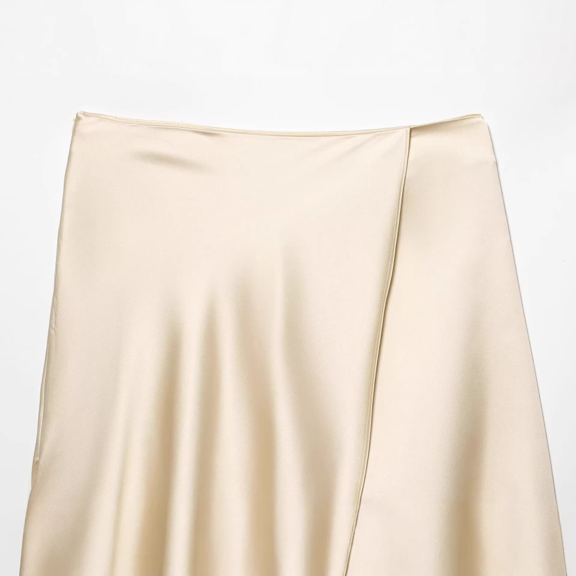 レディース エレガント サテン レースヘムスカート ベージュ - Women Formal Wear With Skirt のレビューと価格